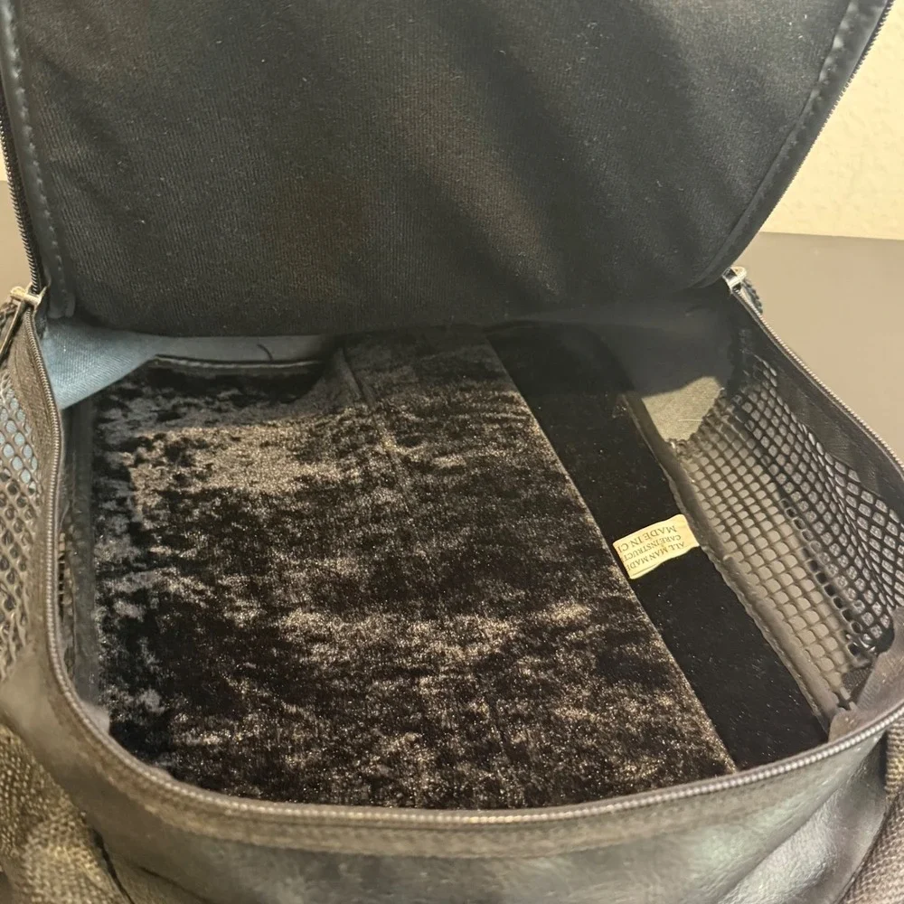 FootJoy Golf Shoe Bag Unisex Black Faux Leather Ventilated Shoulder Strap